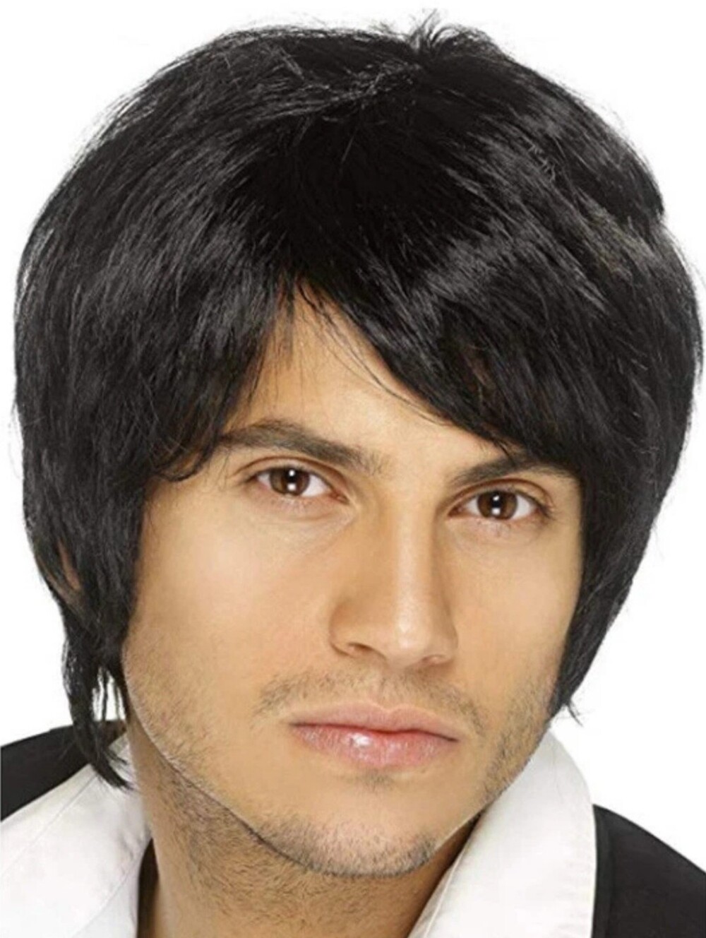 NWT Smiffys Boy Band Wig Black Short Style Mens Costume Hair Halloween 42067